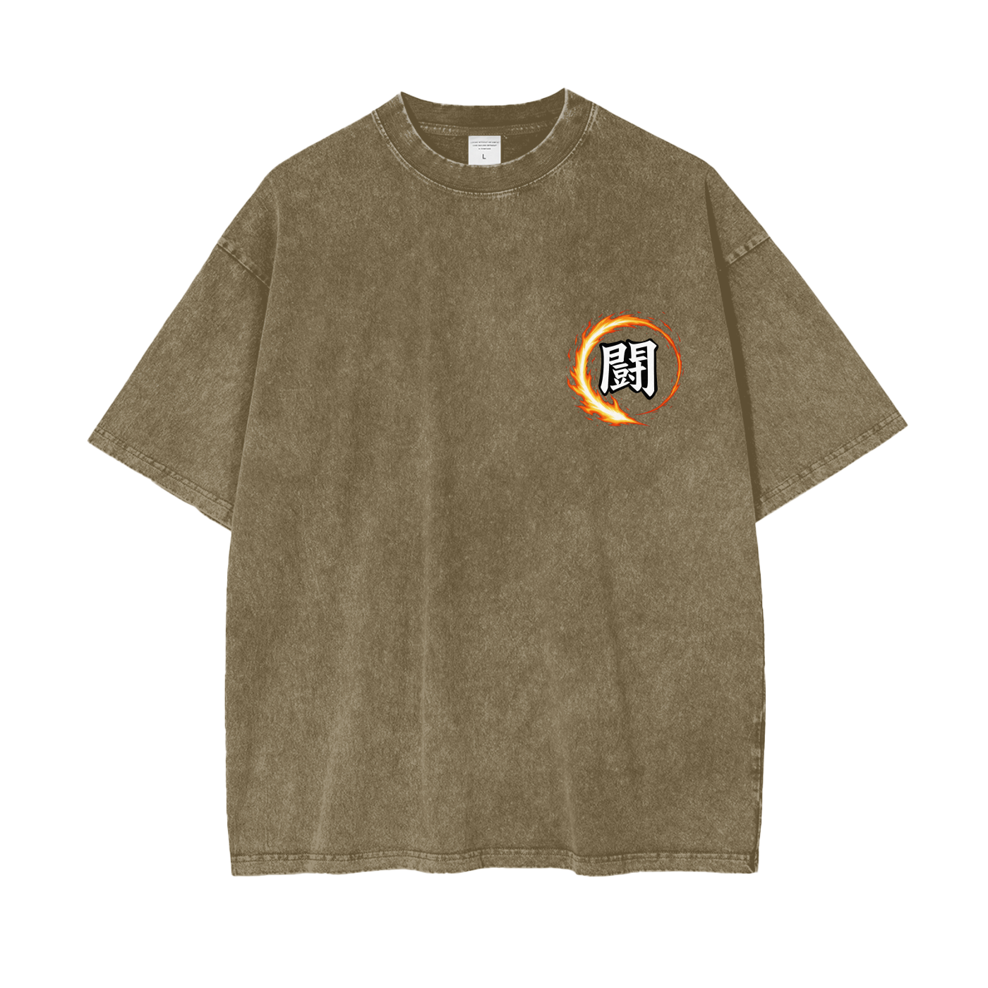 Tanjiro - Tatakae Acid Wash Oversize T-Shirt