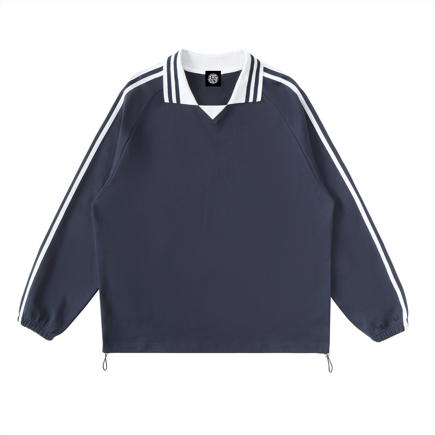 Contrast Striped Lapel Collar Shirt