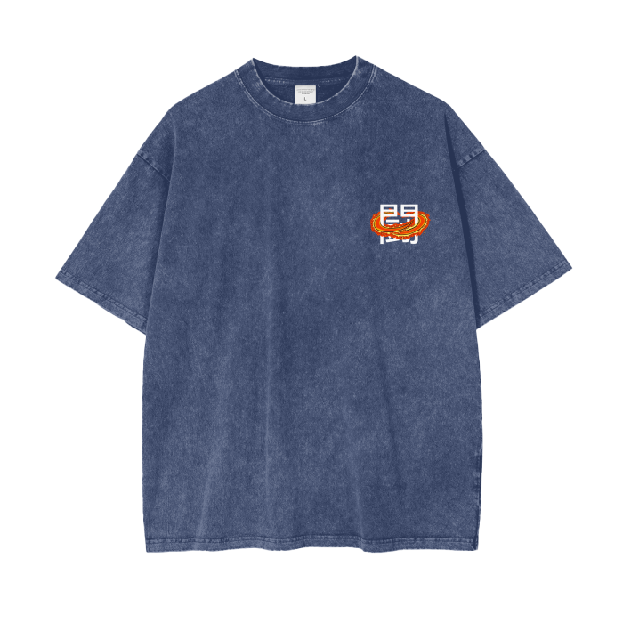 Tatakae Acid Wash Oversize T-Shirt