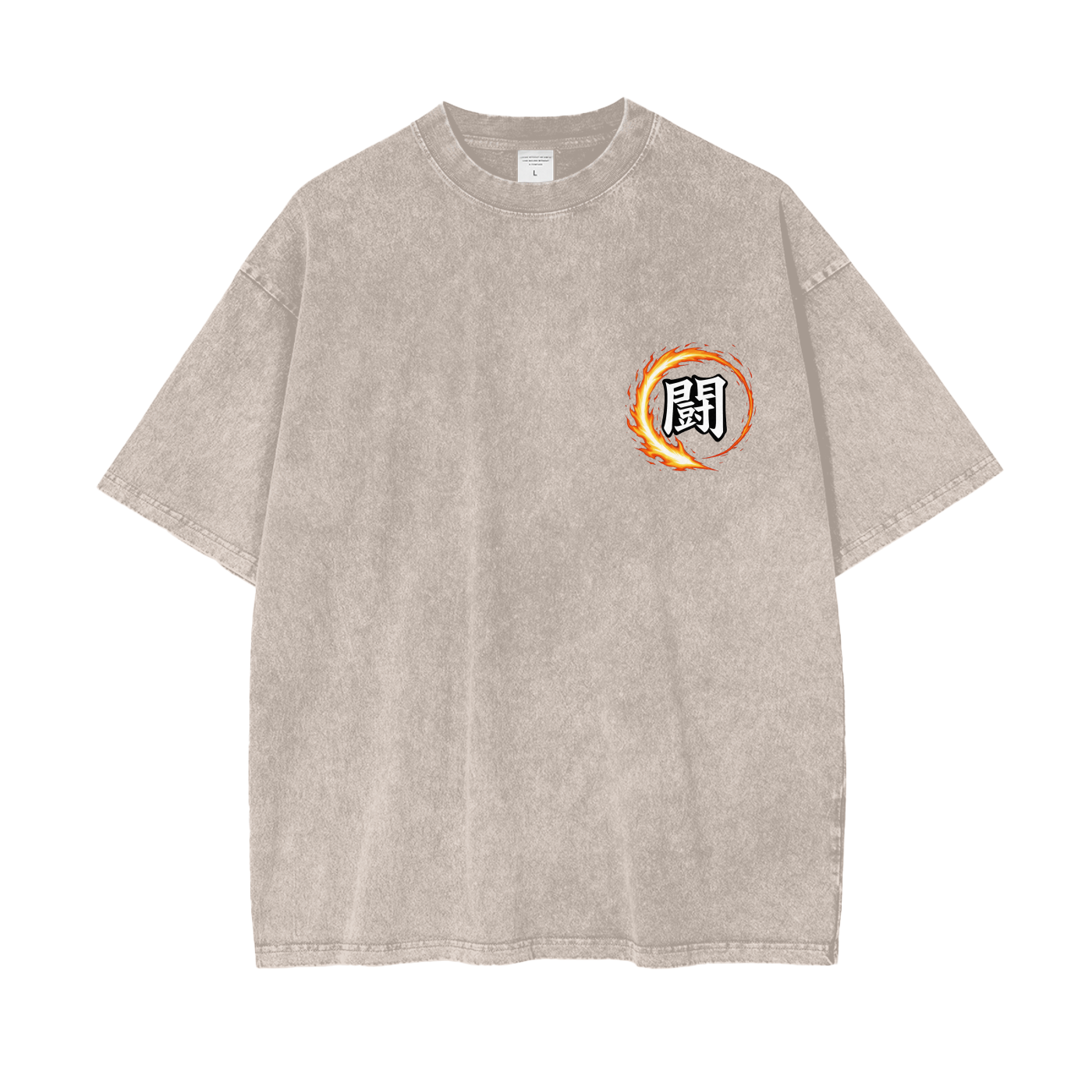 Tanjiro - Tatakae Acid Wash Oversize T-Shirt