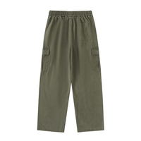 Drawstring Waist Straight-Leg Cargo Pants