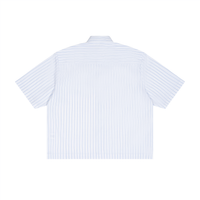 Striped Boxy Short Sleeve Button-Up Shirt