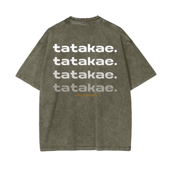 Fire - Tatakae Acid Wash Oversize T-Shirt