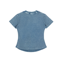 Vintaged-Wash Bodycon Cotton T-Shirt