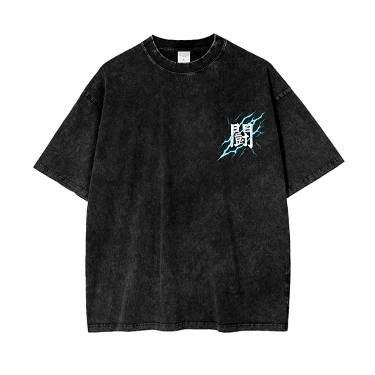 Zenitsu 7th Form - Tatakae Acid Wash Oversize T-Shirt
