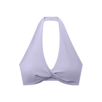 Pleated Halter Sports Bra
