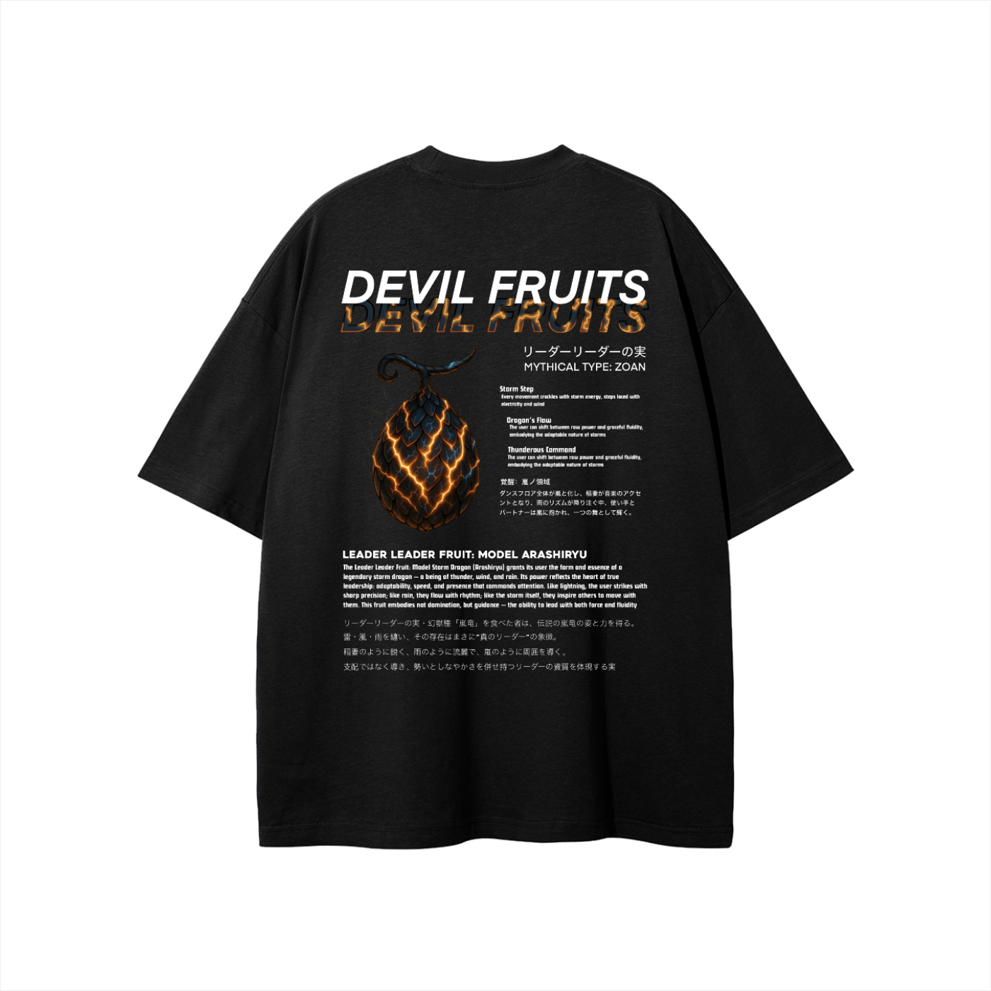 Leader Leader Fruit Unisex T-shirt Black (Model Arashiryu)