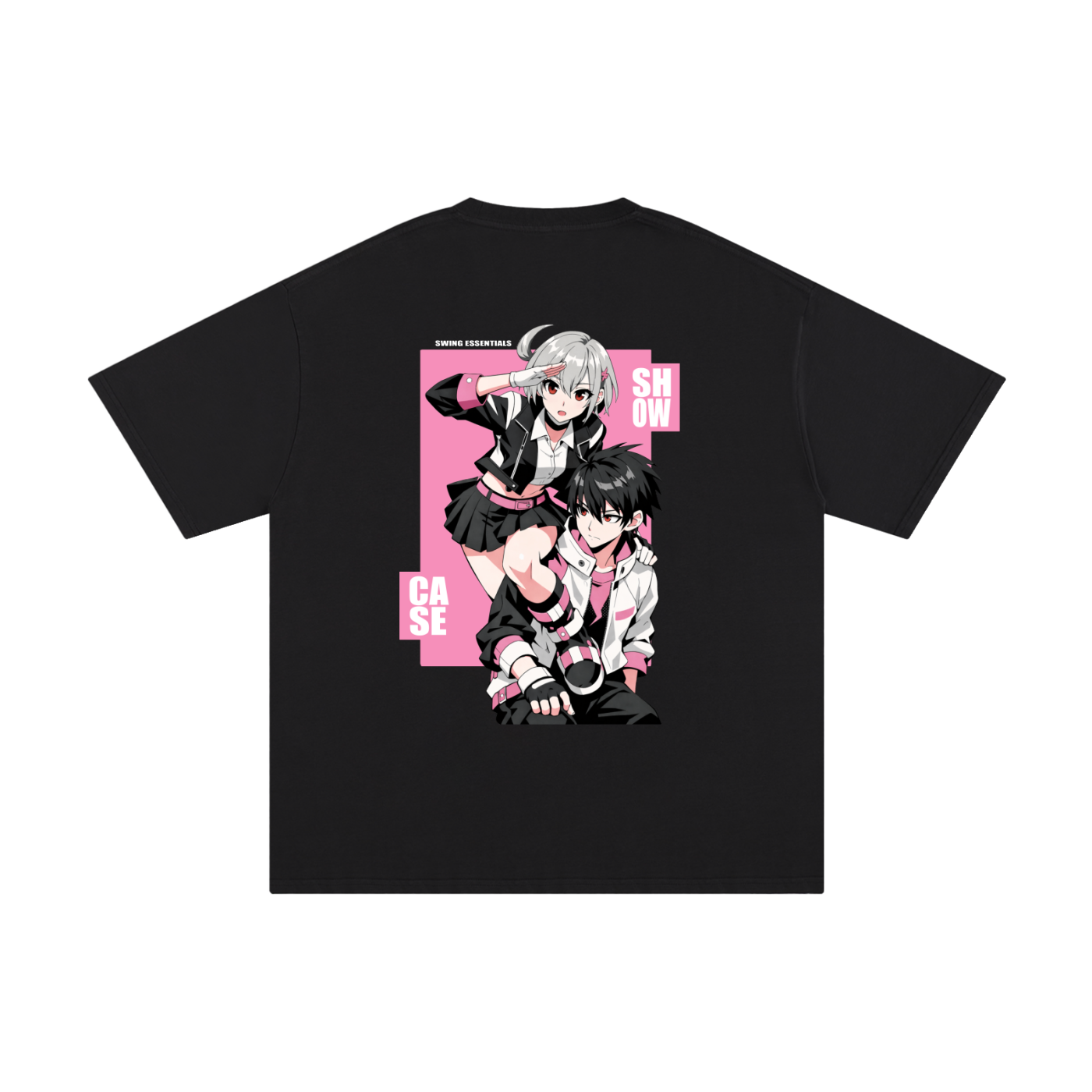 ShowCase Unisex T-Shirt Pink on Black