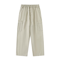 Drawstring Waist Straight-Leg Cargo Pants