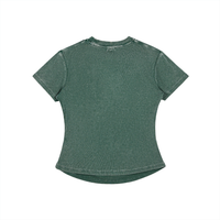Vintaged-Wash Bodycon Cotton T-Shirt