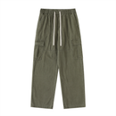 Drawstring Waist Straight-Leg Cargo Pants