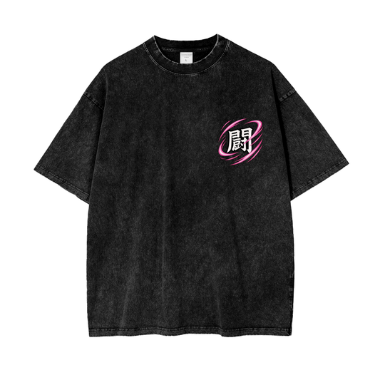 Mitsuri- Tatakae Acid Wash Oversize T-Shirt