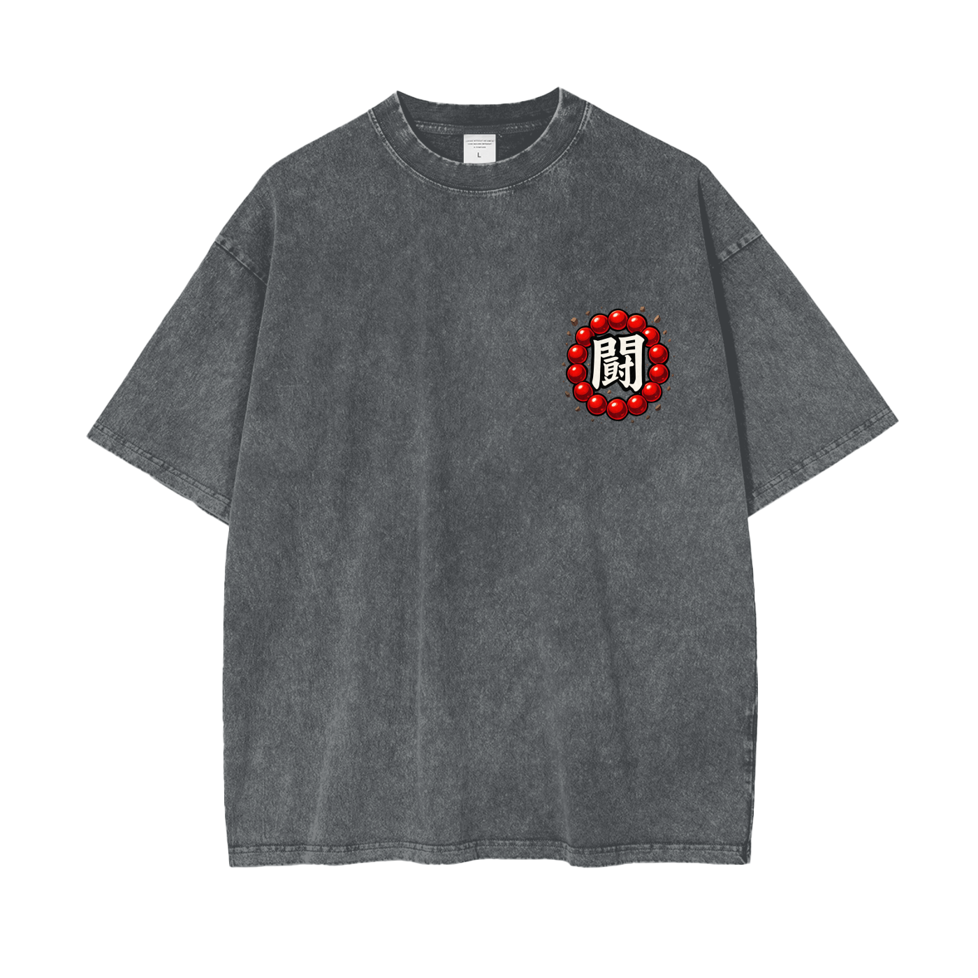 Stone - Tatakae Acid Wash Oversize T-Shirt