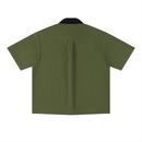 Color Collar Block Short Sleeve Shirt