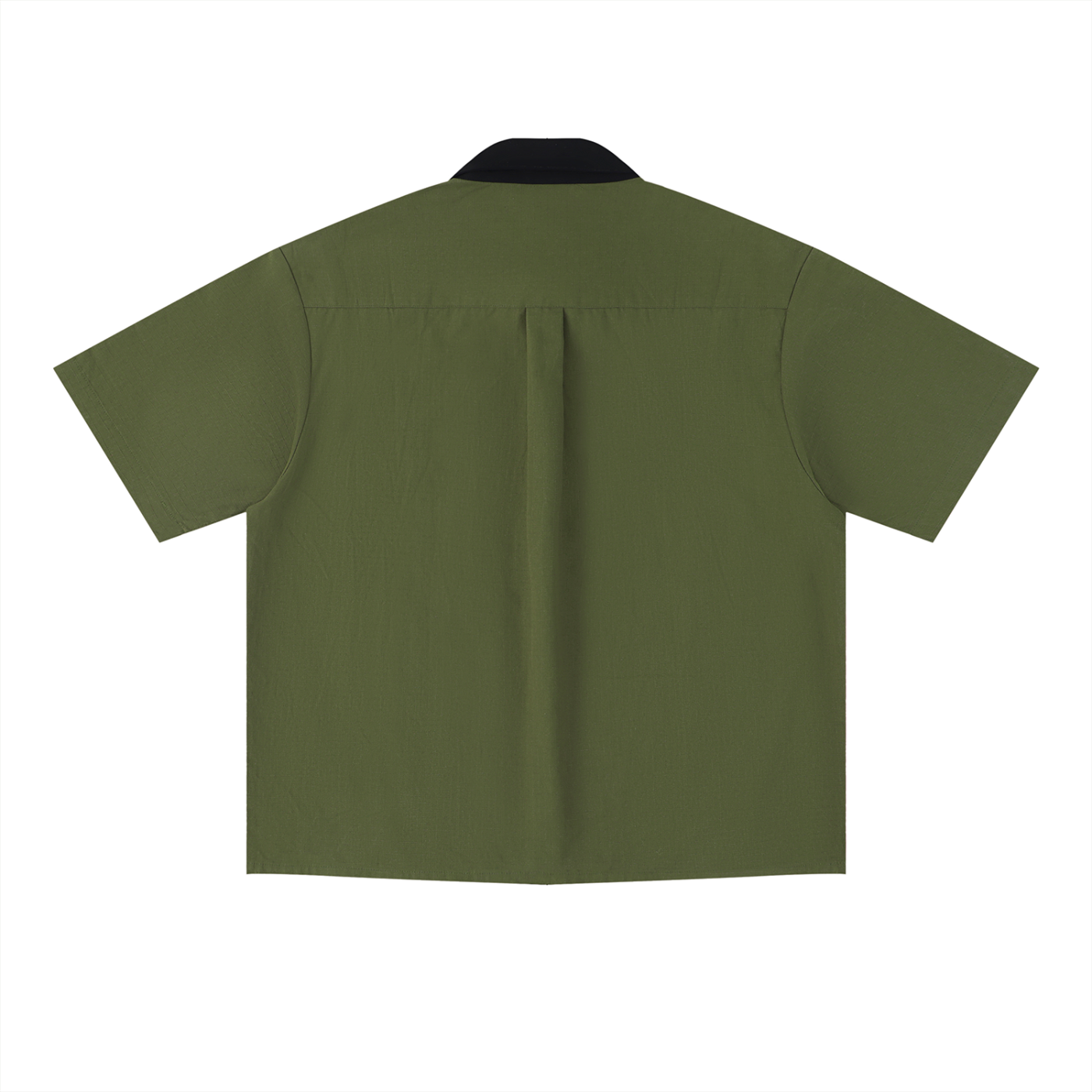 Color Collar Block Short Sleeve Shirt