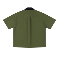 Color Collar Block Short Sleeve Shirt
