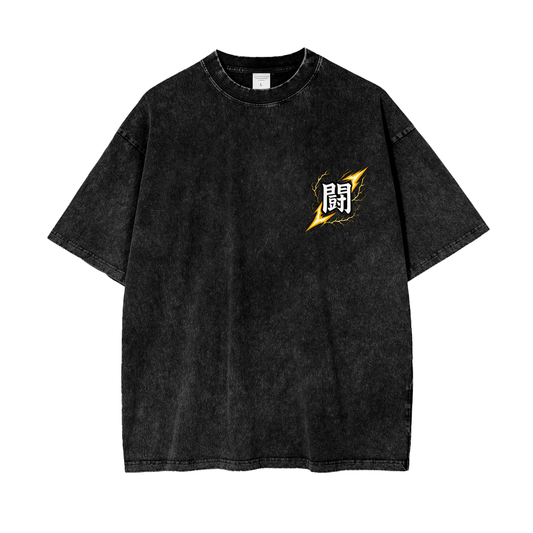 Zenitsu - Tatakae Acid Wash Oversize T-Shirt