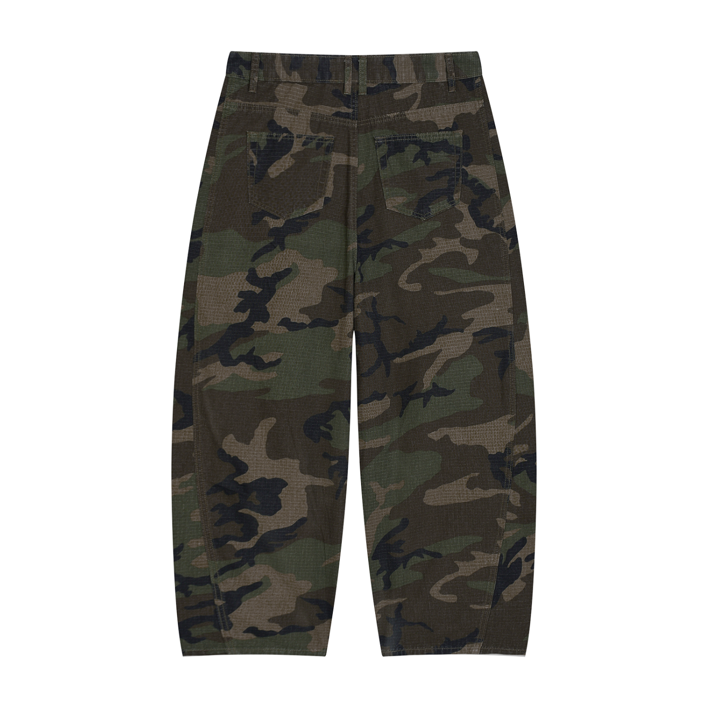 Camo Barrel Leg Cargo Pants