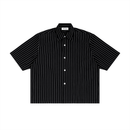 Striped Boxy Short Sleeve Button-Up Shirt
