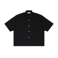 Striped Boxy Short Sleeve Button-Up Shirt