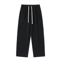 Drawstring Waist Straight-Leg Cargo Pants