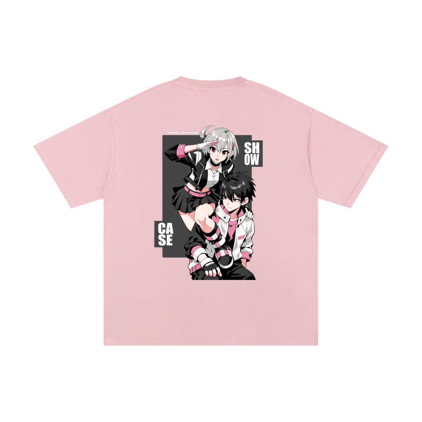 ShowCase Unisex T-Shirt Black on Pink