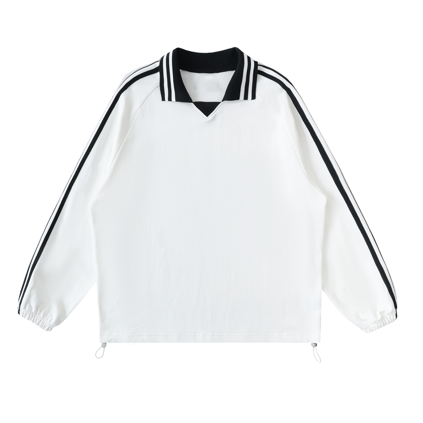 Contrast Striped Lapel Collar Shirt
