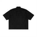 Striped Boxy Short Sleeve Button-Up Shirt