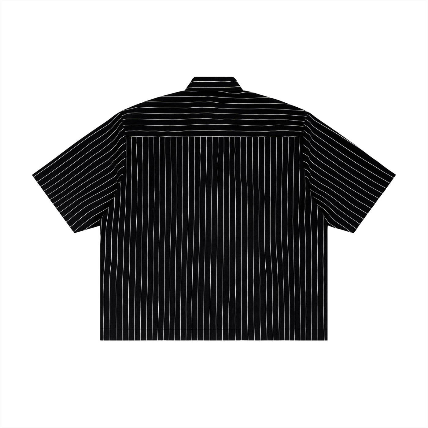 Striped Boxy Short Sleeve Button-Up Shirt