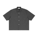Striped Boxy Short Sleeve Button-Up Shirt