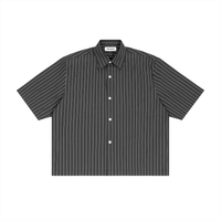 Striped Boxy Short Sleeve Button-Up Shirt