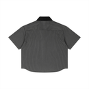 Striped Boxy Contrast Collar Shirt