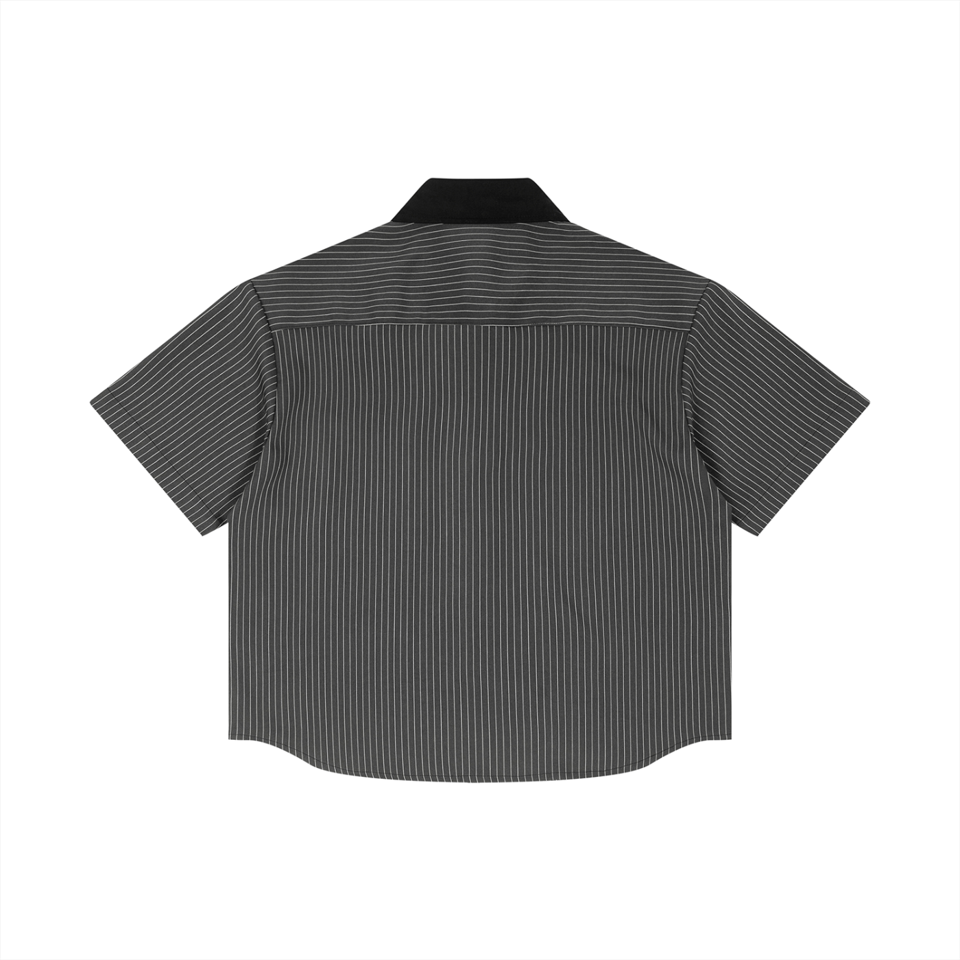 Striped Boxy Contrast Collar Shirt