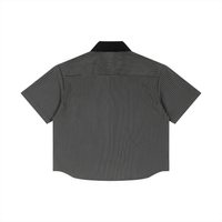 Striped Boxy Contrast Collar Shirt