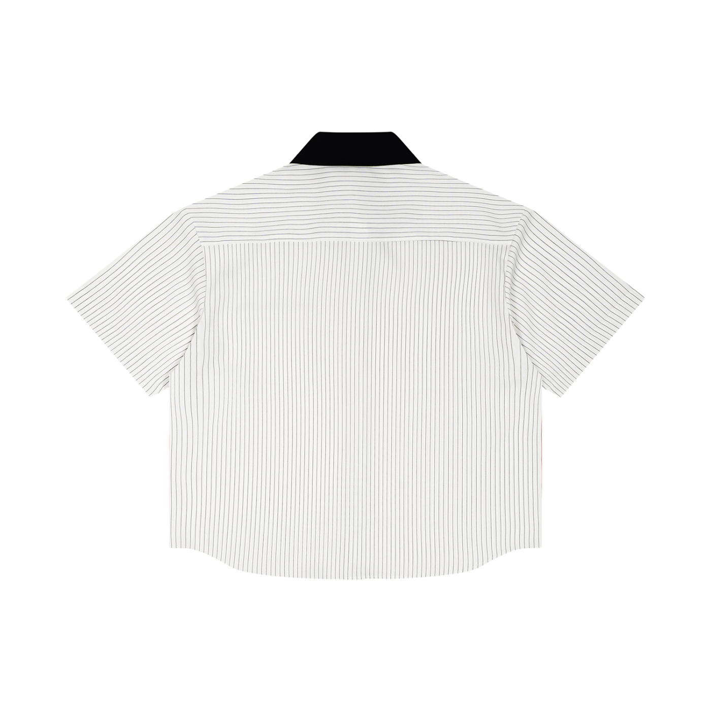 Striped Boxy Contrast Collar Shirt