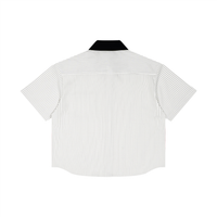 Striped Boxy Contrast Collar Shirt
