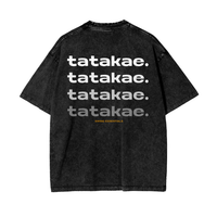 Fire - Tatakae Acid Wash Oversize T-Shirt