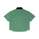 Striped Boxy Contrast Collar Shirt