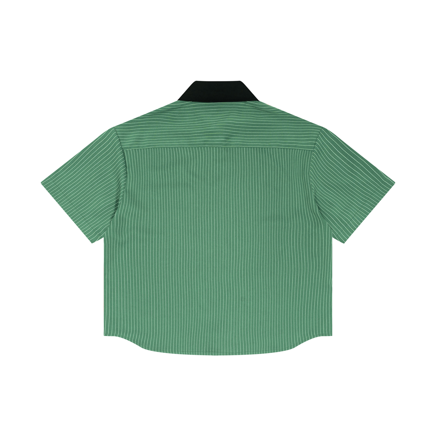 Striped Boxy Contrast Collar Shirt
