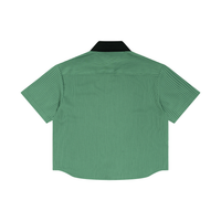 Striped Boxy Contrast Collar Shirt