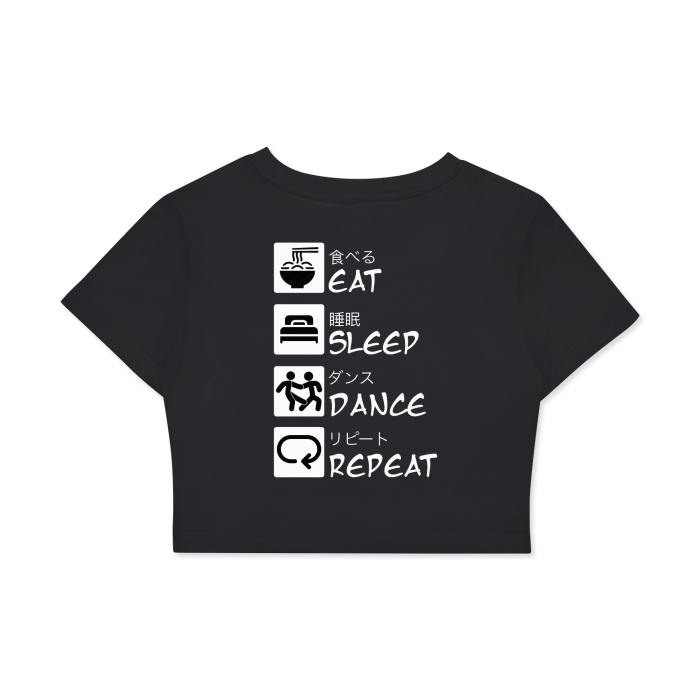 Worldwide ✘ Eat, Sleep, Dance, Repeat LTP Women's Fitted Crop Tee