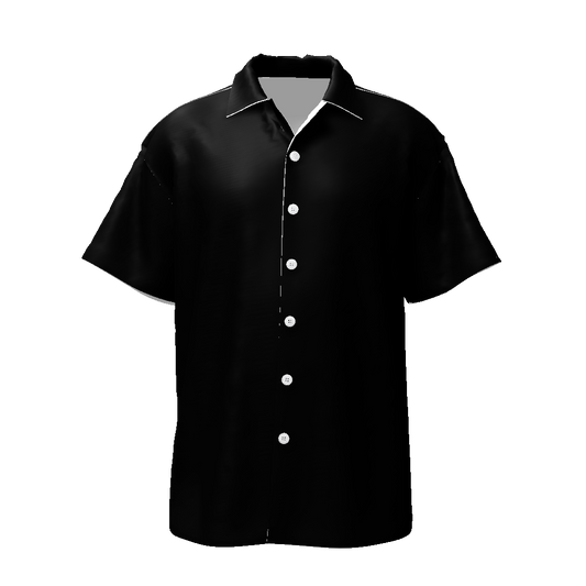 Men's Short Sleeve Button Shirt | Plain Black